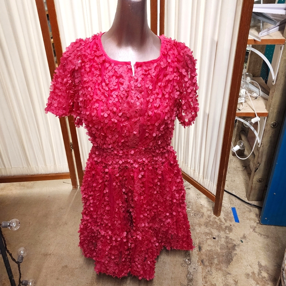 Anthropologie The Somerset Mini Dress Floral Appliqué Edition in Pink Medium